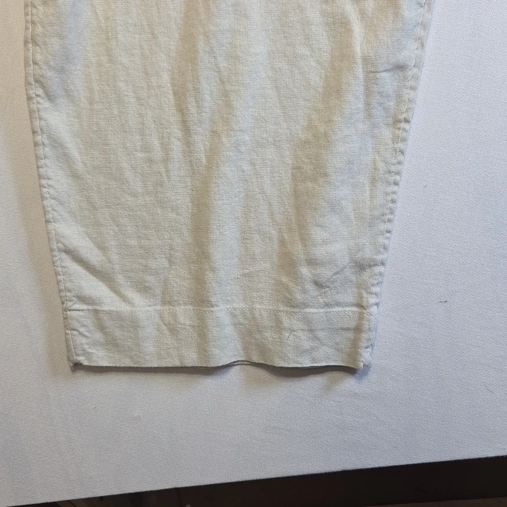 Time and Tru Women's Linen Blend Cargo Pants Beige Drawstring Pull On XXXL 22 NW